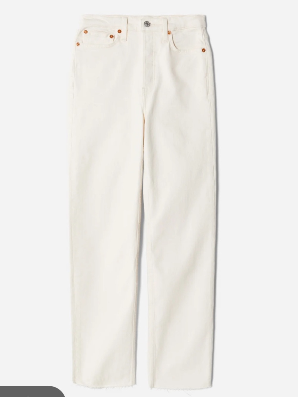 RE/DONE High-Rise Stove Pipe Jeans in Vintage White